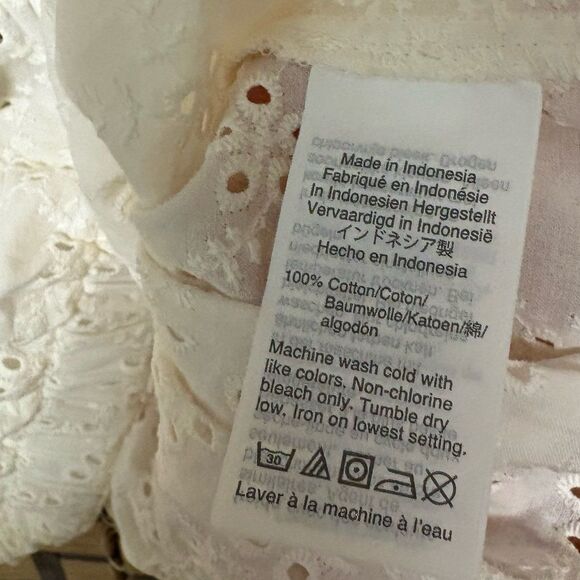 Madewell‎ Ivory Eyelet Crop Top Size Large - Picture 7 of 7